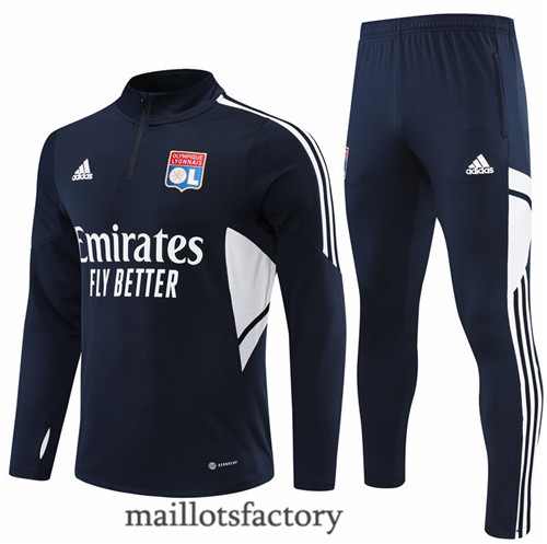 Achat Survetement du foot Lyon 2022/23 Noir/Blanc y467