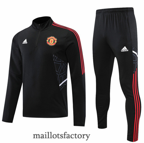 Achat Survetement du foot Manchester United 2022/23 Rouge/Noir y603