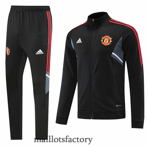 Achat Veste Survetement du foot Manchester United 2022/23 Noir y607