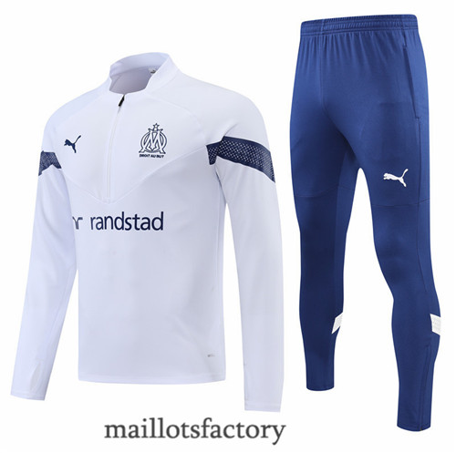 Achat Survetement du foot Marseille 2022/23 Blanc/Bleu y471