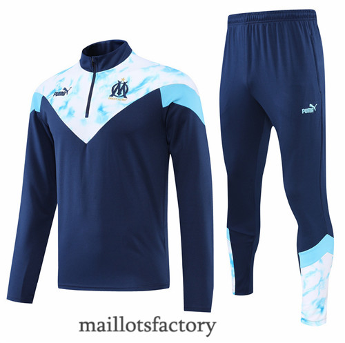 Achat Survetement du foot Marseille 2022/23 Bleu Marine/Blanc y473