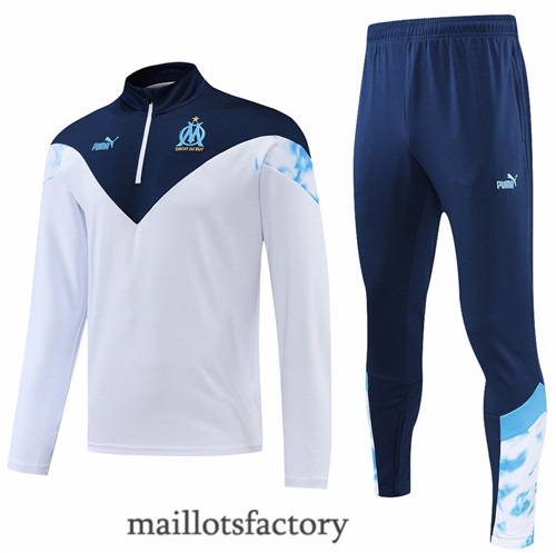 Achat Survetement du foot Marseille 2022/23 Blanc/Bleu Marine y474