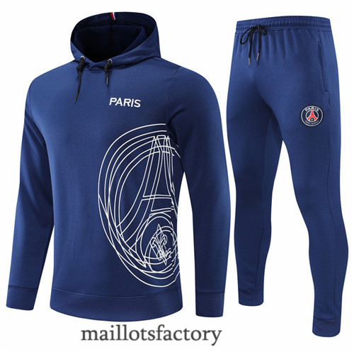 Achat Veste Survetement du foot Paris PSG 2022/23 à capuche Bleu Marine y483