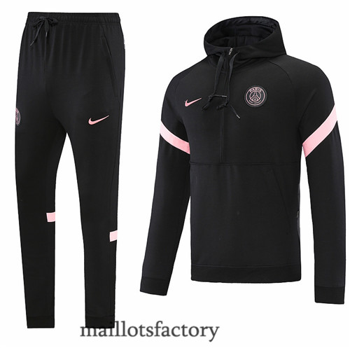 Achat Veste Survetement du foot Paris PSG 2022/23 à capuche Noir y484