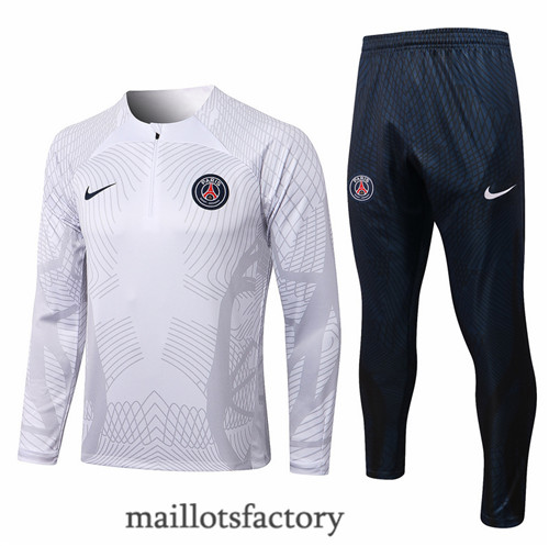 Achat Survetement du foot Paris PSG 2022/23 Blanc/Bleu Marine y489