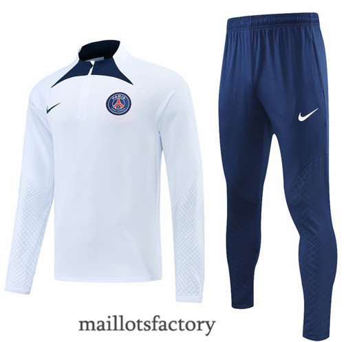 Achat Survetement du foot Paris PSG 2022/23 Blanc/Bleu y494