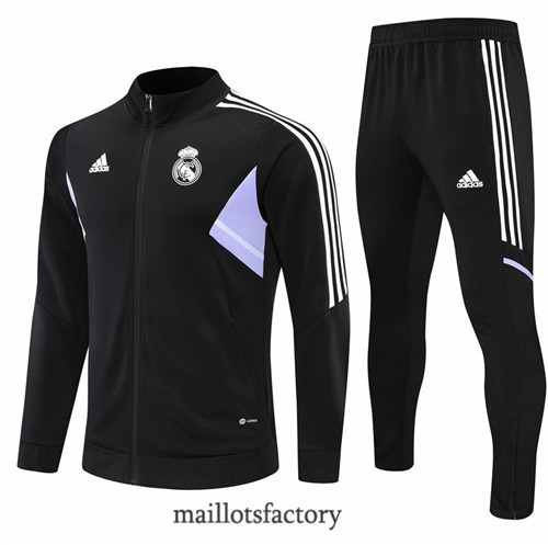 Achat Veste Survetement du foot Real Madrid 2022/23 Noir y452