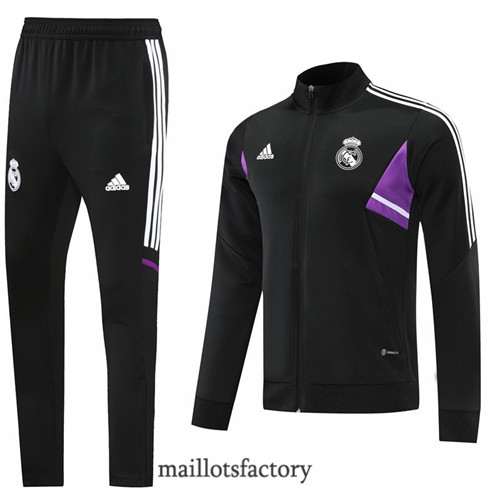 Achat Veste Survetement du foot Real Madrid 2022/23 Noir y455