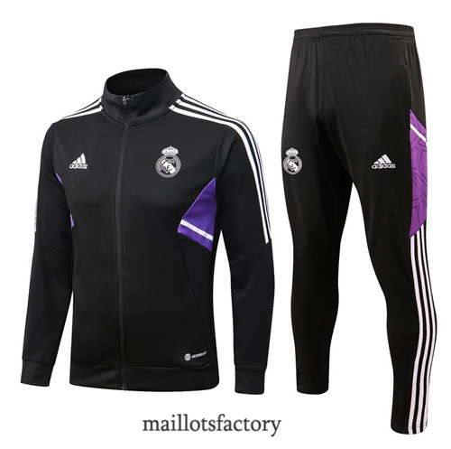 Achat Veste Survetement du foot Real Madrid 2022/23 Noir y460