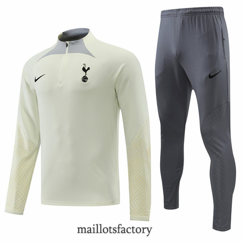 Achat Survetement du foot Tottenham Hotspur 2022/23 Jaune/Gris y613