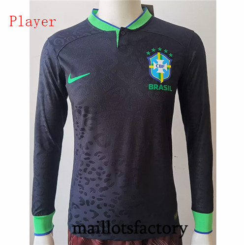 maillotsfactory: Maillot du Player Brésil 2022/23 Manche Longue Noir fiable