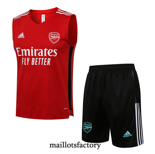 Achat Kit d'entrainement Maillot du Arsenal Debardeur 2021/22 Rouge