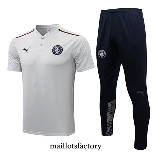 Achat Kit d'entrainement Maillot du Manchester City Polo 2021/22 Gris clair