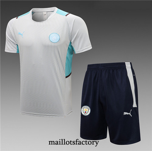 Achat Kit d'entrainement Maillot du Manchester City 2021/22 Gris clair