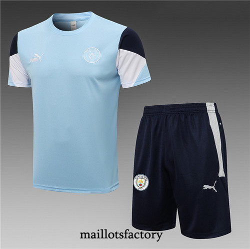 Achat Kit d'entrainement Maillot du Manchester City 2021/22 Bleu clair