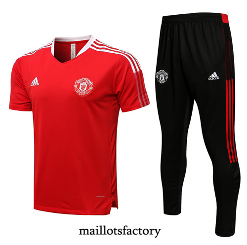 Achat Kit d'entrainement Maillot du Manchester United 2021/22 Rouge