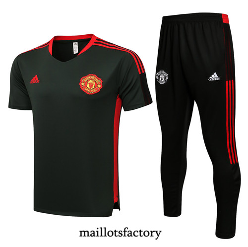 Achat Kit d'entrainement Maillot du Manchester United 2021/22 Vert foncé