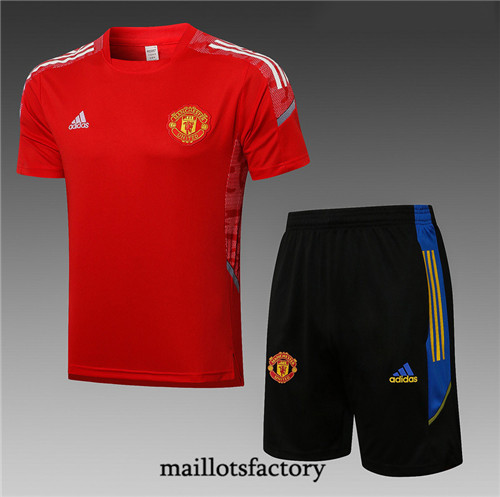 Achat Kit d'entrainement Maillot du Manchester United 2021/22 champions league Rouge