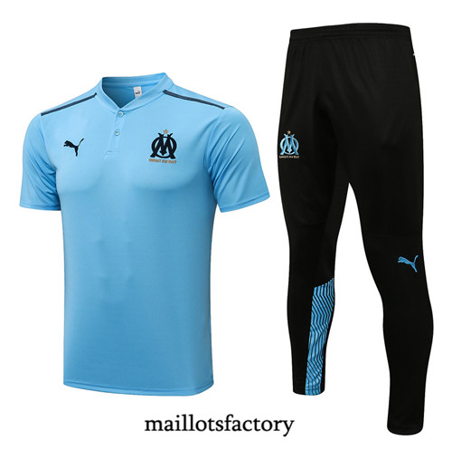 Achat Kit d'entrainement Maillot du Marseille Polo 2021/22 Bleu clair