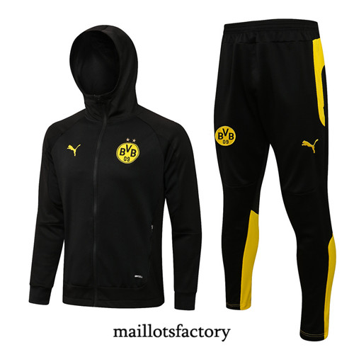 Achat Veste Survetement du Borussia Dortmund 2021/22 à Capuche Noir