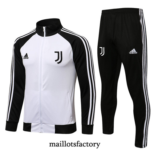 Achat Veste Survetement du Juventus 2021/22 Blanc/Noir