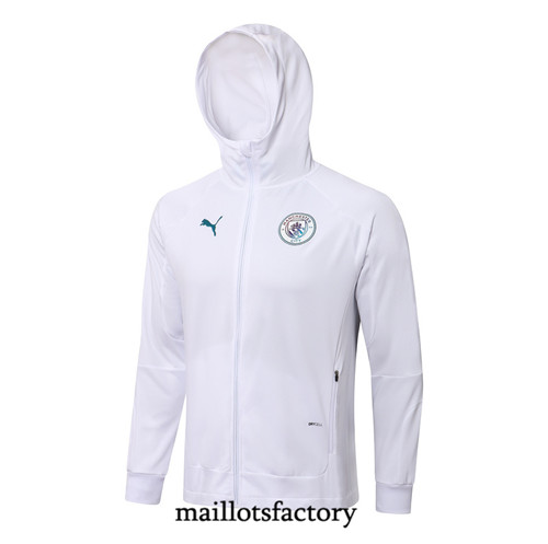 Achat Veste Sweat à capuche Manchester City 2021/22 Blanc