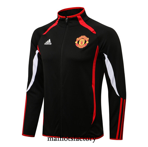 Achat Veste foot Manchester United 2021/22 Col Haut Noir/Blanc