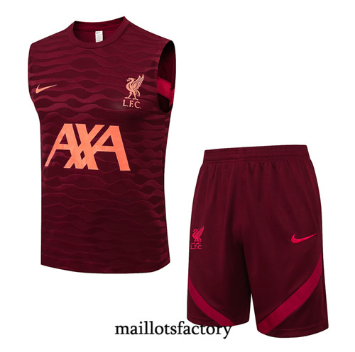 Achat Kit d'entrainement Maillot du Liverpool 2022/23 Debardeur Rouge Foncé