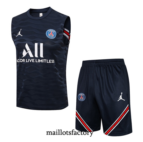 Achat Kit d'entrainement Maillot du PSG Jordan 2022/23 Debardeur Bleu Marine