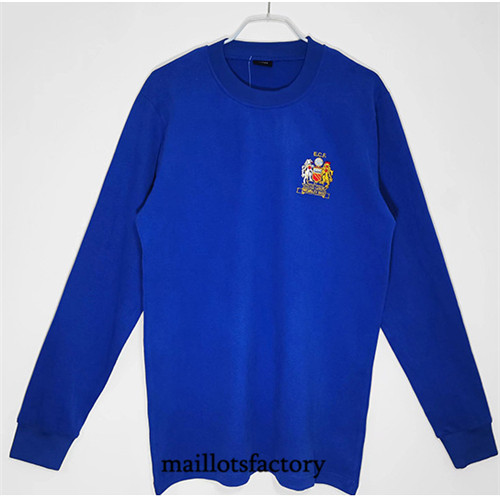 Achat Maillot du Retro Manchester United Manche Longue Bleu 1968