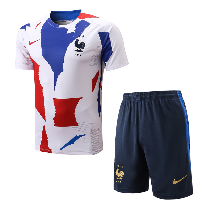 Achat Maillot Kit d'entrainement du France 2022/23 Blanc Y655