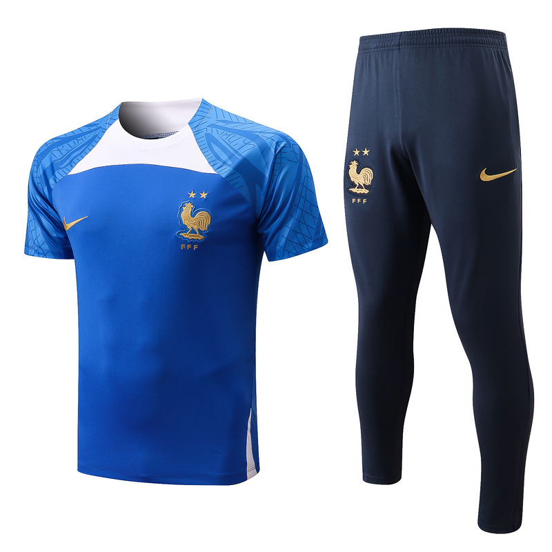 Achat Maillot Kit d'entrainement du France 2022/23 Bleu Y658