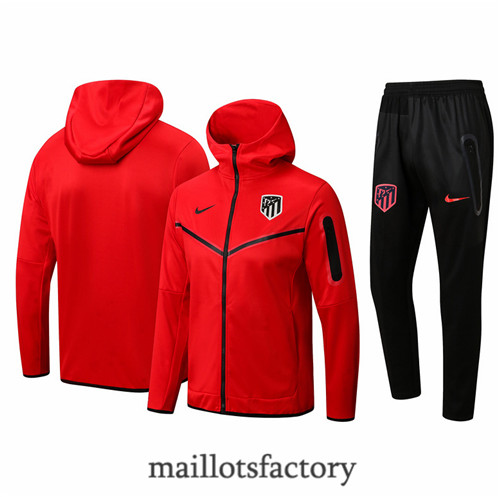 Achat Veste Survetement du foot Atletico Madrid 2022/23 à capuche Rouge Y1184