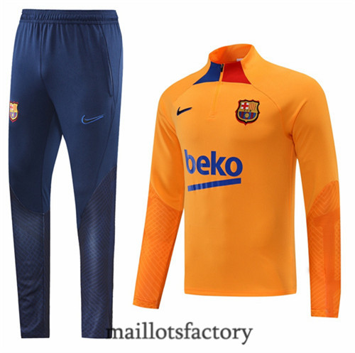 Achat Survetement du foot Barcelone 2022/23 Orange Y1224