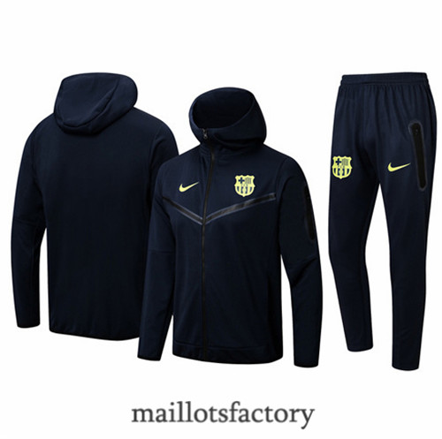 Achat Veste Survetement du foot Barcelone 2022/23 à capuche Noir Y1225