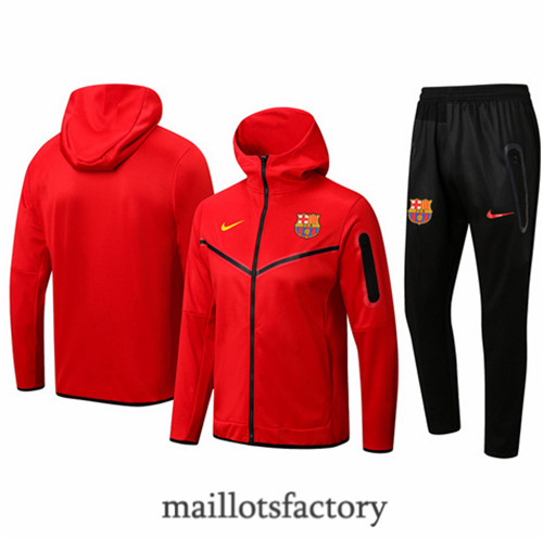 Achat Veste Survetement du foot Barcelone 2022/23 à capuche Rouge Y1226