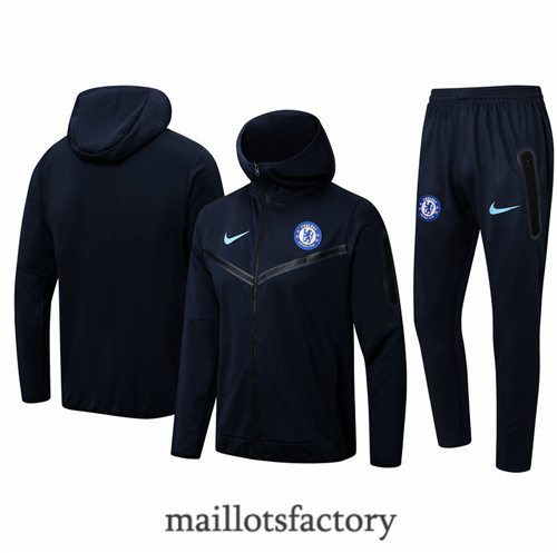 Achat Veste Survetement du foot Chelsea 2022/23 à capuche Noir Y1234