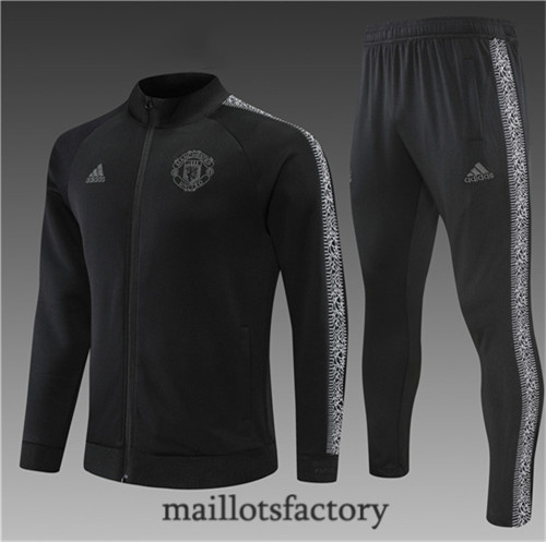 Achat Veste Survetement Enfant du foot Manchester United 2022/23 Noir Y1319