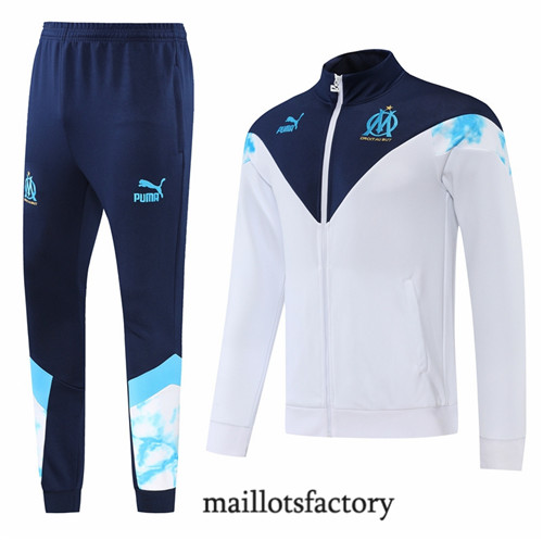 Achat Veste Survetement du foot Marseille 2022/23 Blanc Y1251