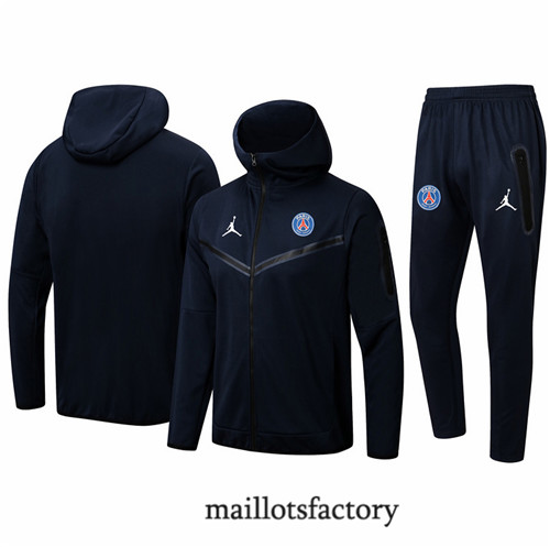 Achat Veste Survetement du foot Paris PSG 2022/23 à capuche Noir Y1299