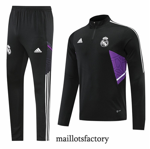 Achat Survetement du foot Real Madrid 2022/23 Noir Y1308