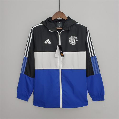 Achat Veste Coupe Manchester United 2022/23 vent Noir/Blanc/Bleu Y1344