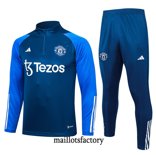 Survetement Manchester United 2023/24 Bleu marine factory 369