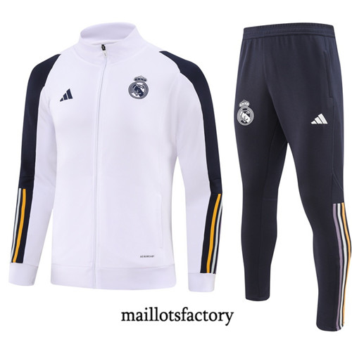 Veste Survetement Enfant Real Madrid 2023/24 Blanc factory 410