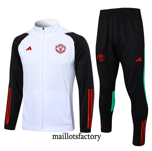 Veste Survetement Enfant Manchester United 2023/24 Blanc factory 444