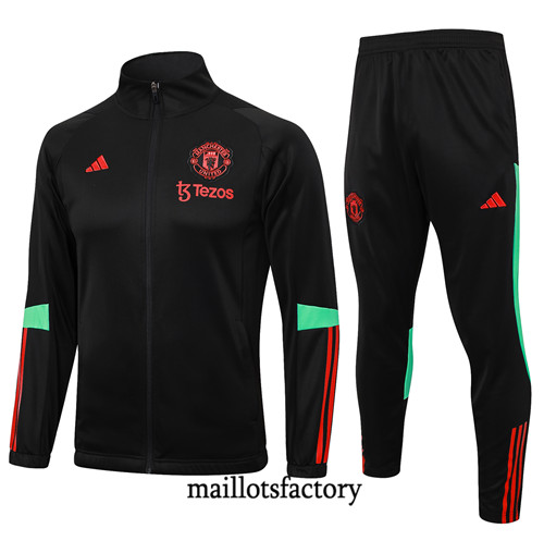 Veste Survetement Enfant Manchester United 2023/24 Noir factory 445