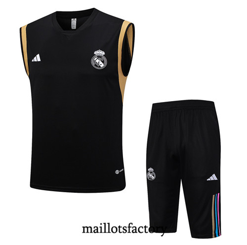 Maillot du Kit d'entrainement Debardeur + Shorts Real Madrid 2023/24 Noir factory 490