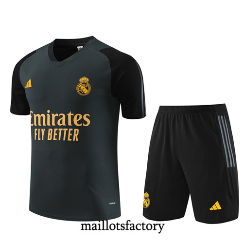 Maillot du Kit d'entrainement Real Madrid Enfant + Shorts 2023/24 Gris Foncé factory 495