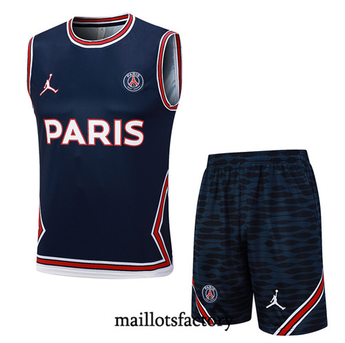 Maillot du Kit d'entrainement Debardeur + Shorts Paris PSG 2023/24 Bleu marine factory 513