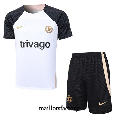 Maillot du Kit d'entrainement Chelsea + Shorts 2023/24 Blanc factory 541